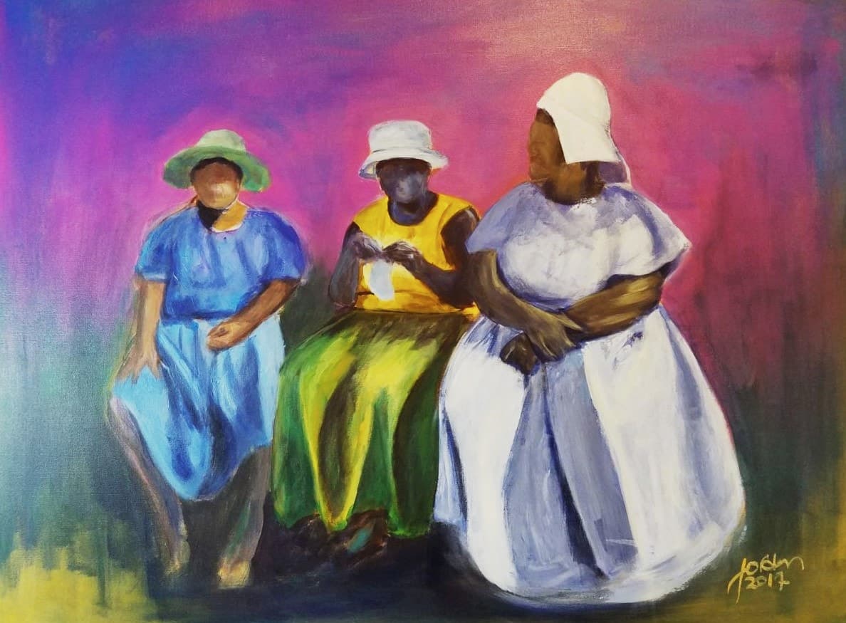 Gossip, Acrylic on Canvas by Gavin Jordan