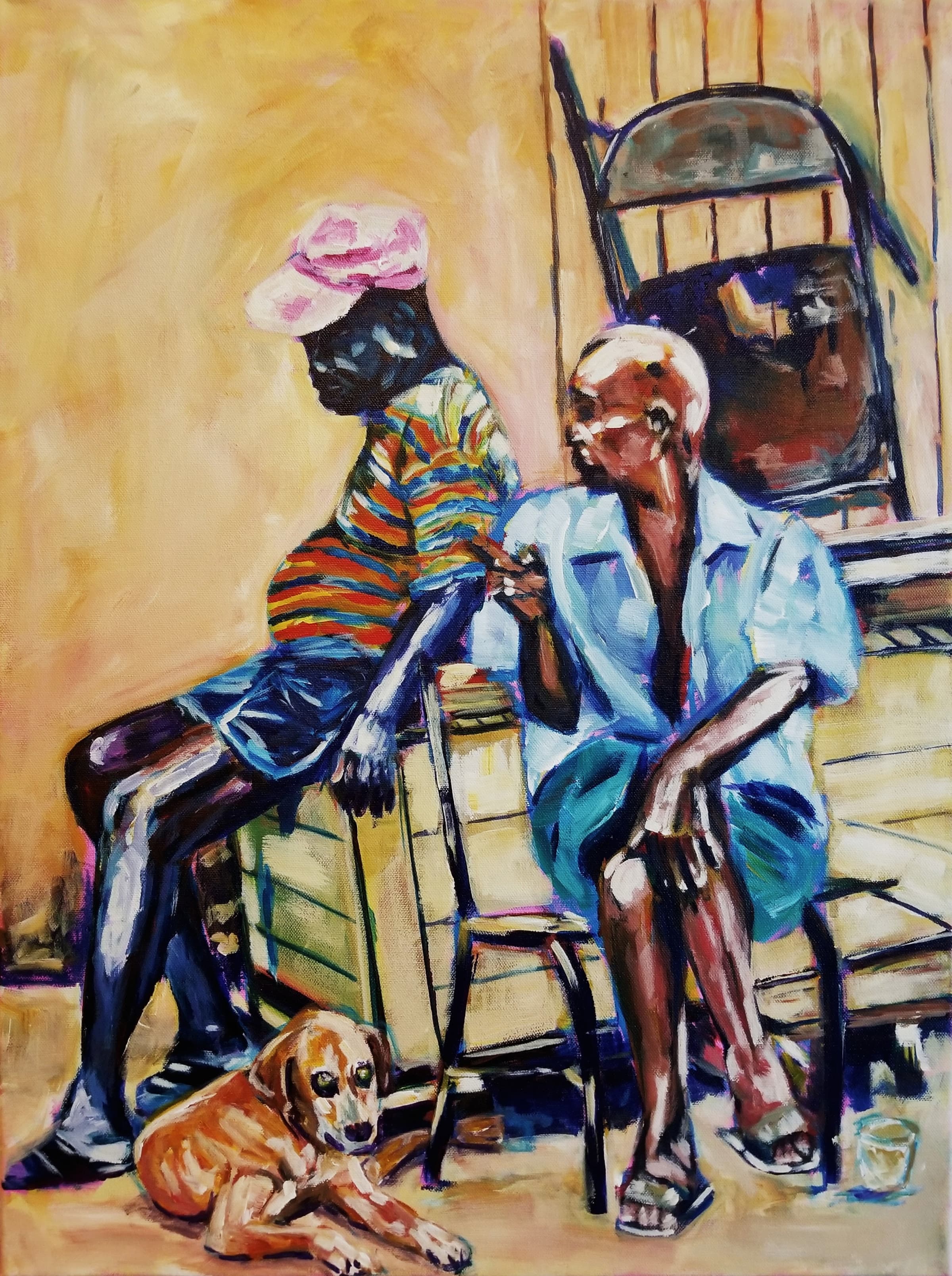 Rum Talk, Acrylic on Canvas by Gavin Jordan