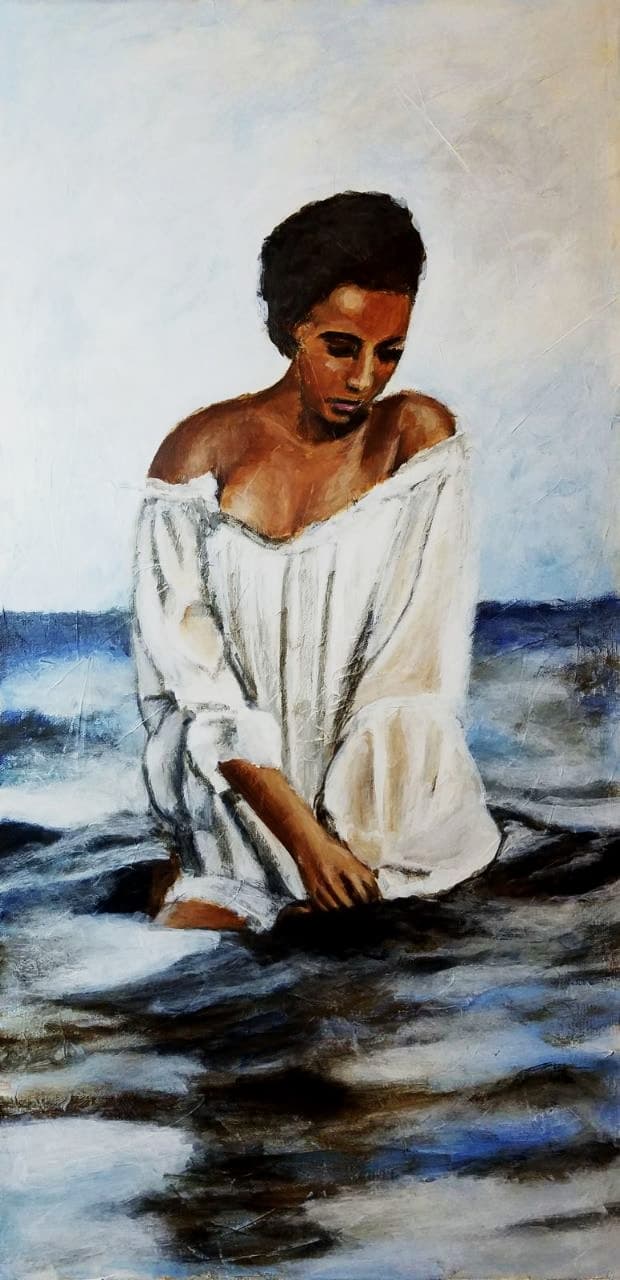Unrequited Love, Oil + Chalkline on Canvas by Gavin Jordan