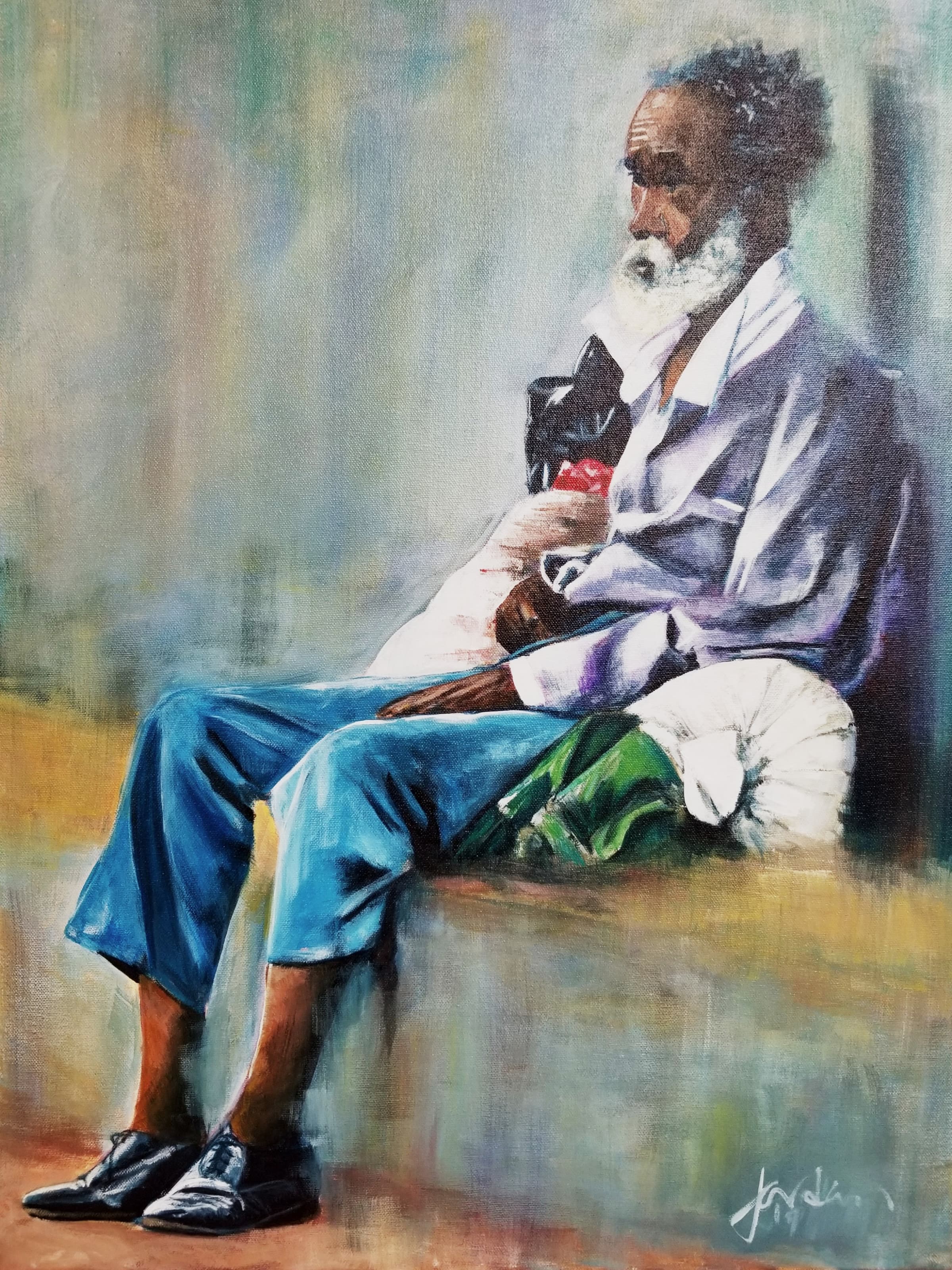 Waiting in Vain, Acrylic on Canvas by Gavin Jordan